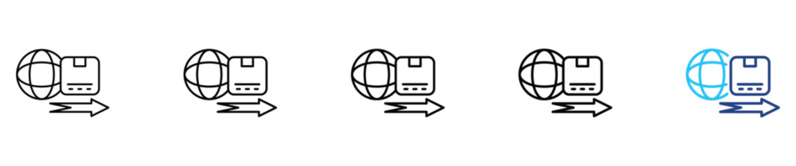 Export process icon set outline multistyle vector illustration concept	