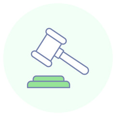 Gavel Safety Rules Judgment Icon, Legal Decision, Court Judgment, Justice Hammer, Law Enforcement Icon