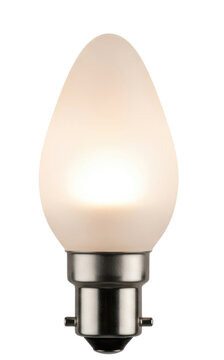 Frosted light bulb with bayonet cap transparent background cutout png