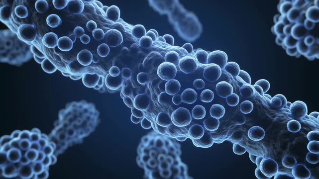 Microscopic view of a rough endoplasmic reticulum structure