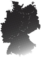 Color Halftone Dotted map of Germany in Transparent Background. Small black dots on white background. Vector dotted Germany map with rounds, spots, dots for business templates EPS 10.
