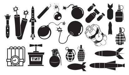 bomb icon vector set explosion illustration sign © vishaka