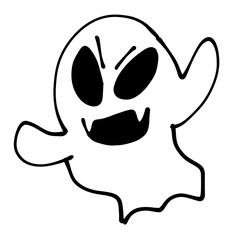 Illustration of Spooky Ghost for Halloween