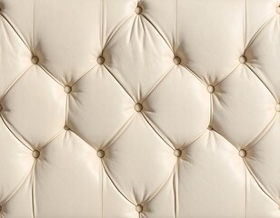Close-up shot of a textured cream-colored quilted surface with decorative buttons