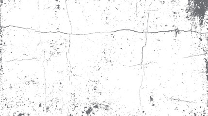 Distressed white concrete wall with dark gray cracks and speckles texture background grunge