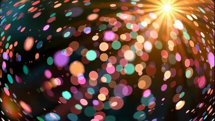 The images depict an abstract scene filled with colorful, softly blurred light spots resembling bokeh effects - Powered by Adobe