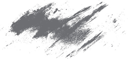 Textured grey brush stroke splatter abstract background with distressed effect and scattered particles