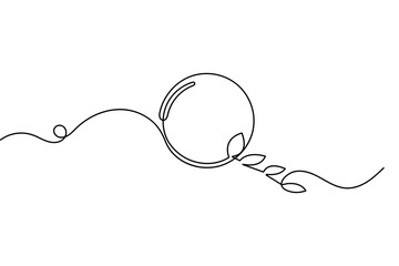 Circle continuous one line drawing in minimalist style outline vector illustration
