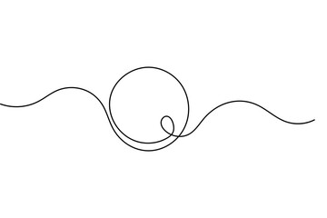 Circle continuous one line drawing in minimalist style outline vector illustration
