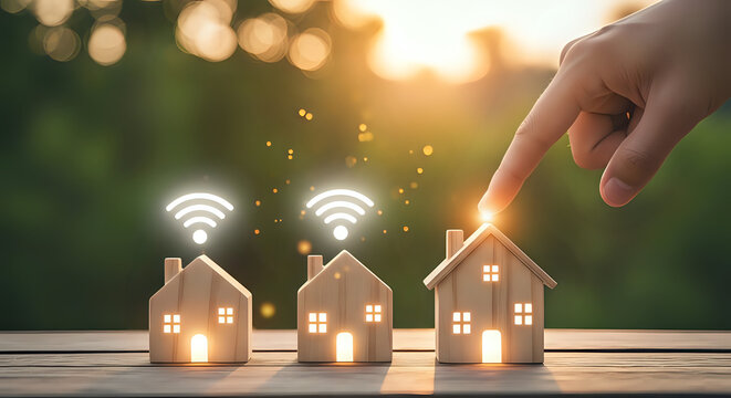 Smart home wifi connection internet of things iot technology wireless network automation residential 100 on transparent background - Powered by Adobe