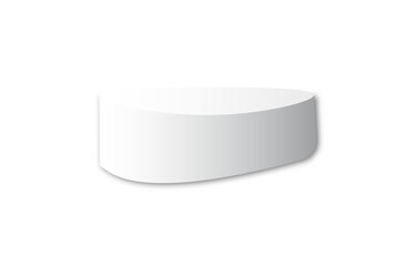 Curved white display stage platform podium stand for product show isolated on transparent background
