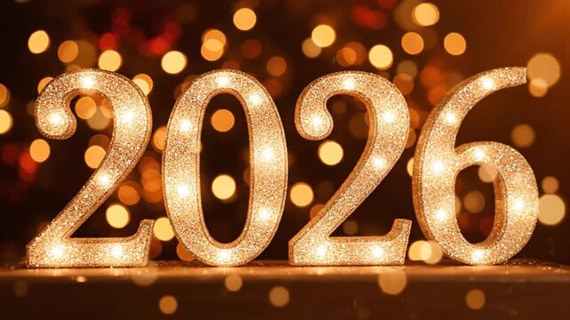 Sparkling Celebrations for the Year 2026 with Glittering Number Displays and