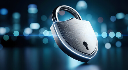 Secure digital data protection with advanced cybersecurity lock technology safeguarding information
