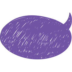Purple Hand Drawn Speech Bubble With Tail On Transparent Background Simple Communication Icon Representing Thoughts Or Dialogue