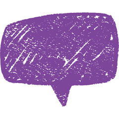 Purple Hand Drawn Speech Bubble With Transparent Background and Textured Effect