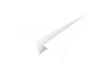White paper airplane flying representing message and travel