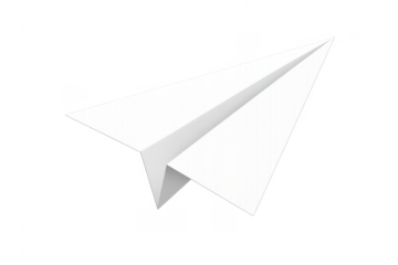 White paper airplane flying representing travel and freedom