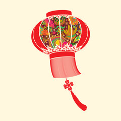 Vector of traditional Chinese new year lantern decoration
