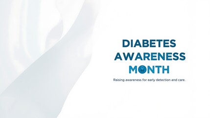 Diabetes awareness month text on subtle modern white background.