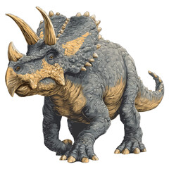 Fototapeta premium Detailed Triceratops Dinosaur Vector with Outline