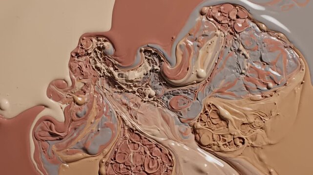 Mixing Earth Tone Paints, Swirling and Marbling Effect