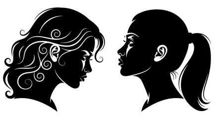 vector Woman profile silhouette