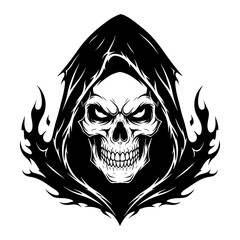 Grim reaper skull illustration