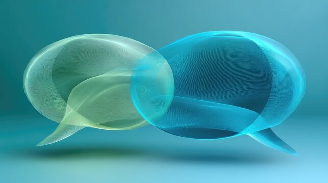 Abstract speech bubbles overlapping; ethereal, translucent, and luminous - Powered by Adobe