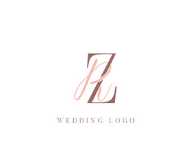 RZ monogram logo. calligraphic signature icon. wedding logo