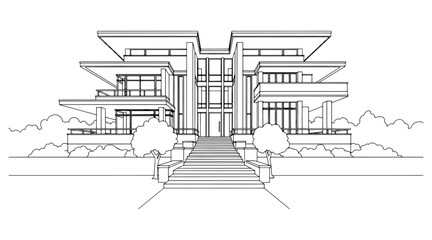 House architectural line art