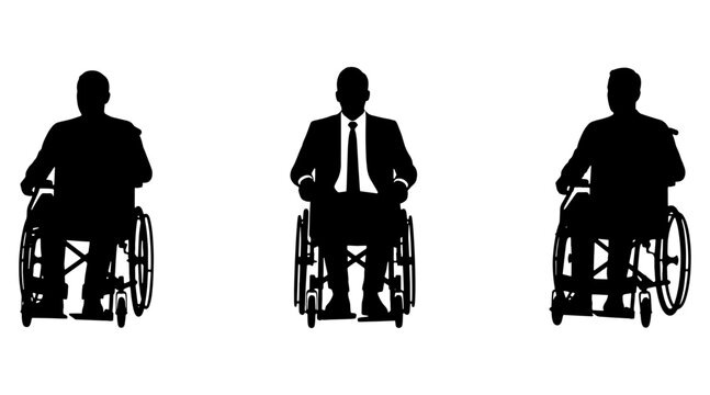 Wheelchair men silhouettes
