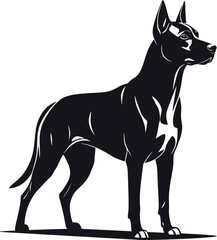 Elegant Silhouette of a Great Dane in a Stunning Vector Illustration