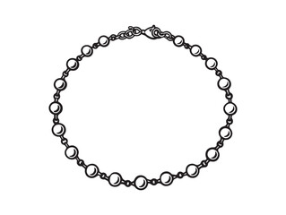 Fototapeta premium Pearl bracelet line art delicate feminine charm