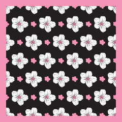 Fototapeta premium Modern Cherry Blossom Floral with Pink Accents. Perfect for spring floral designs, textile prints, wallpapers, wrapping paper, and digital backgrounds.