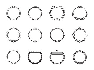 Pearl bracelet line art minimal chic style