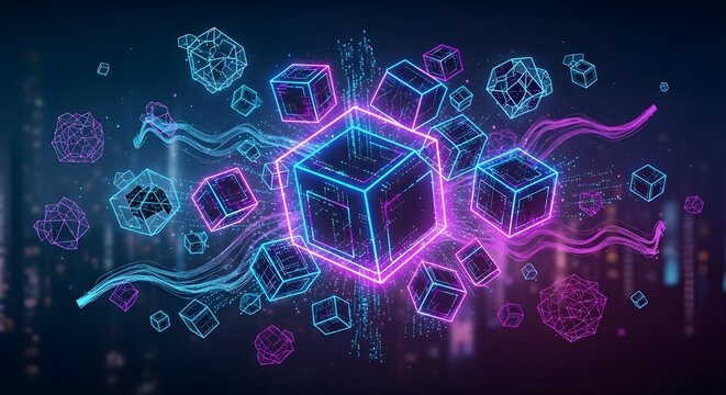 abstract blue background - Powered by Adobe