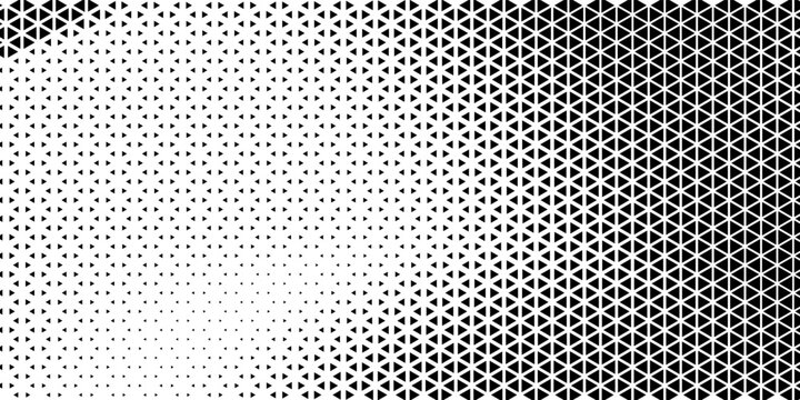 Seamless halftone triangle pattern. Random vector noise texture