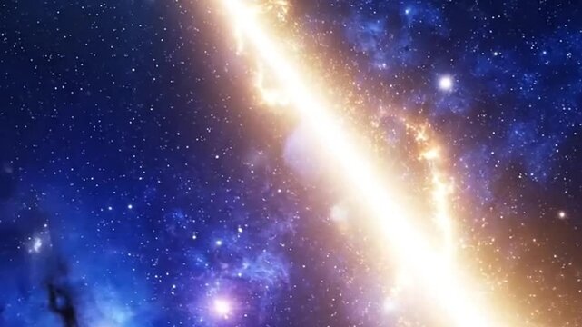 Celestial beam bisects colorful starry void