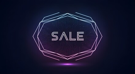 Cyber Monday Glowing Circuit Badge Vector