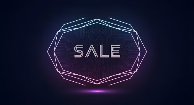 Cyber Monday Glowing Circuit Badge Vector