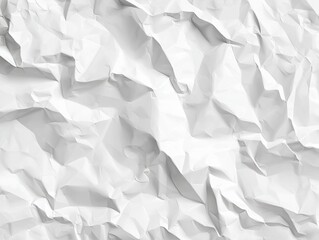 Fototapeta premium Crumpled white paper with light and shadow creating textured patterns