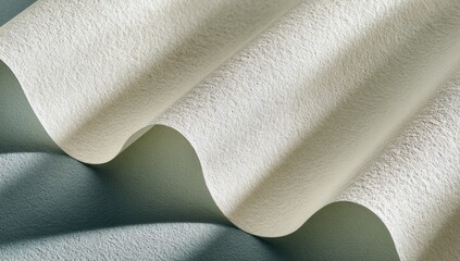 Textured, undulating off-white material with deep shadows and soft light
