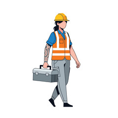 Tradeswoman with Toolbox Empowering Female Workforce in Construction