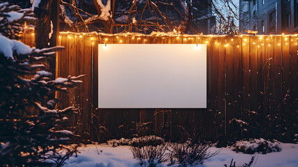 Winter wonderland blank canvas for holiday greetings or festive promotions, perfect for Christmas and New Year messages with a cozy, warm, natural feel