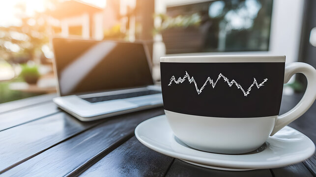 Analyzing stock market trends on a laptop, a focused investor navigates data for strategic financial decisions and planning growth with technology on a modern desk