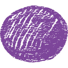 Purple Crayon Scribble Circle Isolated on White Background with White Paper Texture and No Distractions