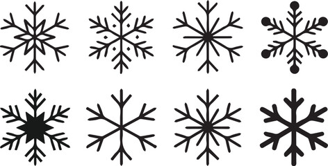 set of Christmas vector snowflakes