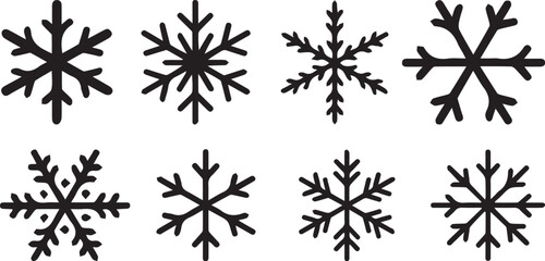 set of Christmas vector snowflakes