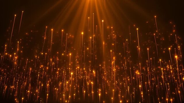 Warm orange glow particles drifting with dreamy light depth and soft cinematic bokeh for romantic visual themes