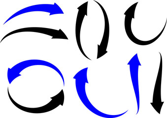 Set of Arrows Button Illustration. Arrow up, down, left, right with blue color